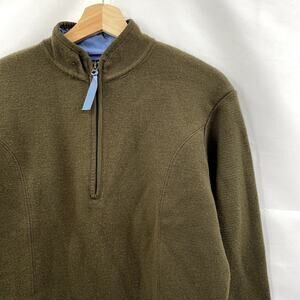 Patagonia green wool half zip knit